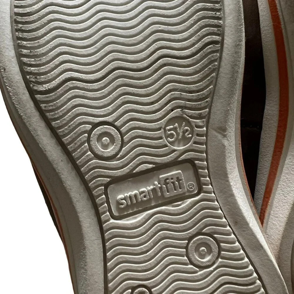 Smartfit Sz 5.5 Brown Velcro Loafers Shoes